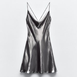 Zara metallic slip dress size L